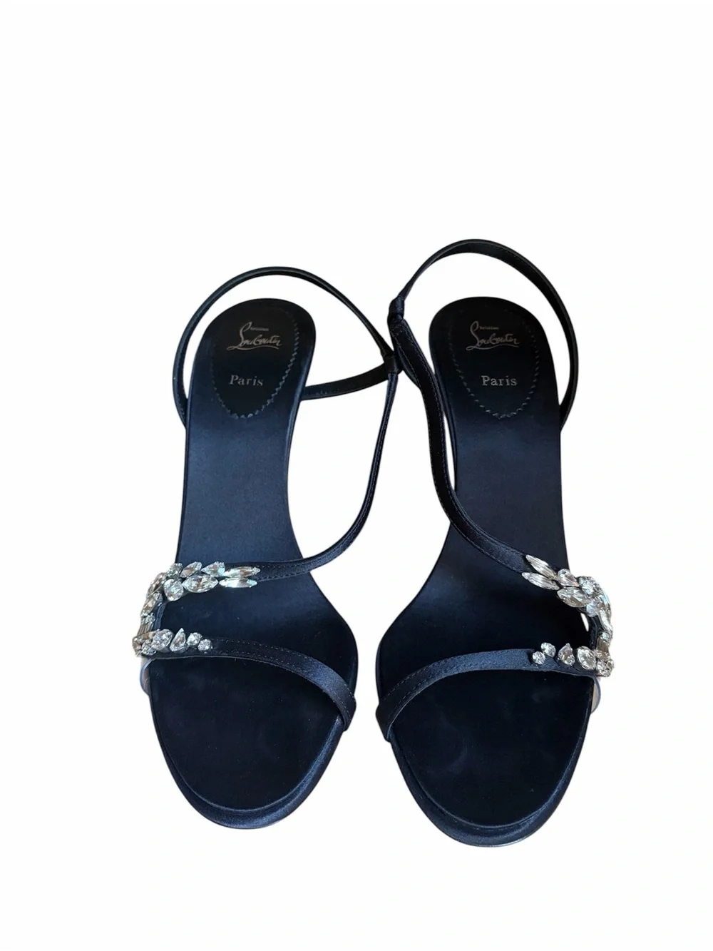 Christian Louboutin Rosalie Red carpet Strass Crystal satin heels RETAIL 1,395